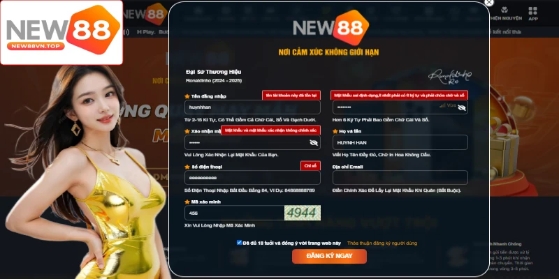 Chú ý điền đúng và đầy đủ mọi trường yêu cầu Chú ý điền đúng và đầy đủ mọi trường yêu cầu